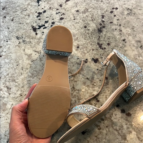 Girls rhinestone sandals block heels - Picture 3 of 4